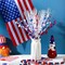 12 Pcs 4th of July Red Blue White Patriotic Picks, 4th of July Table Centerpiece Red White Blue Branches Ornaments Picks for Home Office
